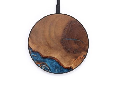 Circle Wood+Resin Wireless Charger - Aaron (Teal & Gold, 610144) Cheap