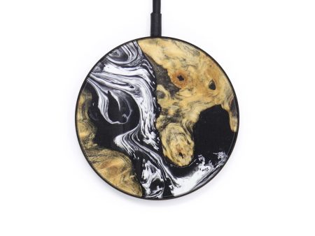 Circle Wood+Resin Wireless Charger - Pamela (Black & White, 616365) Hot on Sale