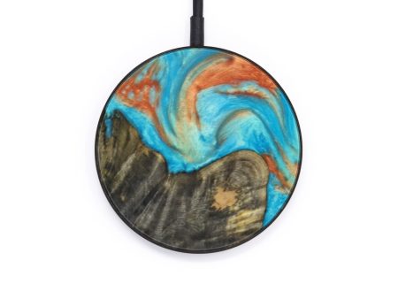 Circle Wood+Resin Wireless Charger - Tanesha (Teal & Gold, 610178) Supply