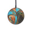 Circle Wood+Resin Wireless Charger - Arely (Teal & Gold, 610171) Discount