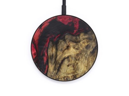 Circle Wood+Resin Wireless Charger - Lillian (Dark Red, 610185) Sale