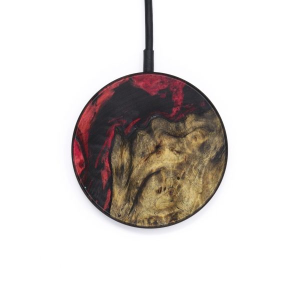 Circle Wood+Resin Wireless Charger - Lillian (Dark Red, 610185) Sale