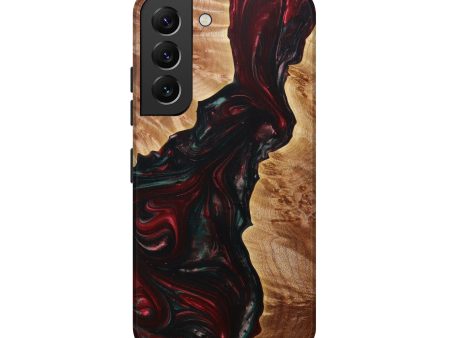 Galaxy S22 Wood+Resin Live Edge Phone Case - Ryne (Dark Red, 610787) Fashion