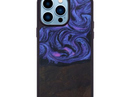 iPhone 14 Pro Max Wood+Resin Phone Case - Abbie (Purple, 612213) Cheap