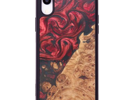 iPhone Xr Wood+Resin Phone Case - Emiliana (Dark Red, 611377) Cheap