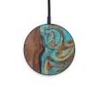 Circle Wood+Resin Wireless Charger - Camila (Teal & Gold, 612531) For Discount