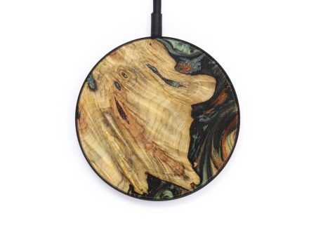 Circle Wood+Resin Wireless Charger - Gena (Dark Green, 616360) Fashion