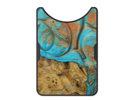 Alloy Wood+Resin Wallet - Valarie (Teal & Gold, 613086) Supply