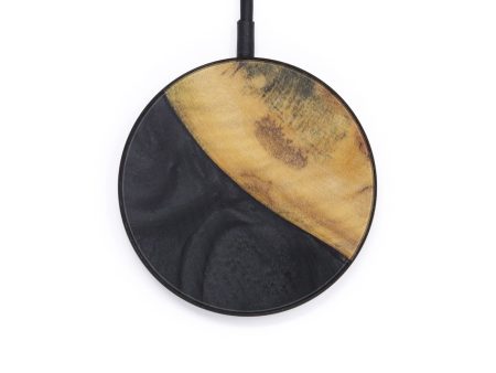 Circle Wood+Resin Wireless Charger - Pearl (Pure Black, 613060) Online Hot Sale