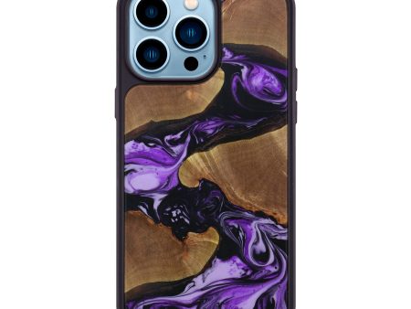 iPhone 14 Pro Max Wood+Resin Phone Case - Abbie (Purple, 613565) Hot on Sale