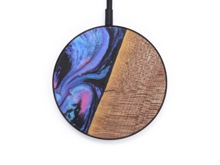 Circle Wood+Resin Wireless Charger - Arlene (Purple, 611770) For Sale