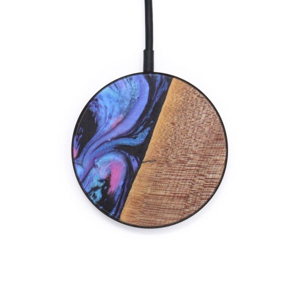 Circle Wood+Resin Wireless Charger - Arlene (Purple, 611770) For Sale