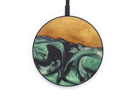 Circle Wood+Resin Wireless Charger - Willis (Dark Green, 611754) Online now