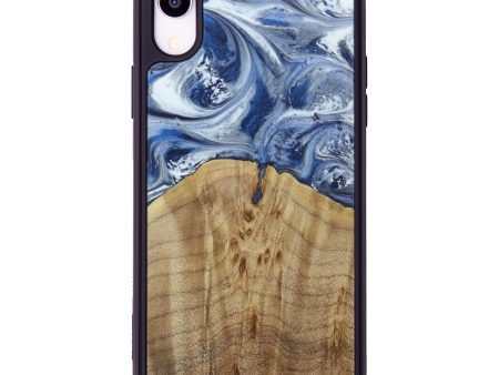 iPhone Xr Wood+Resin Phone Case - Karley (Dark Blue, 612981) Cheap