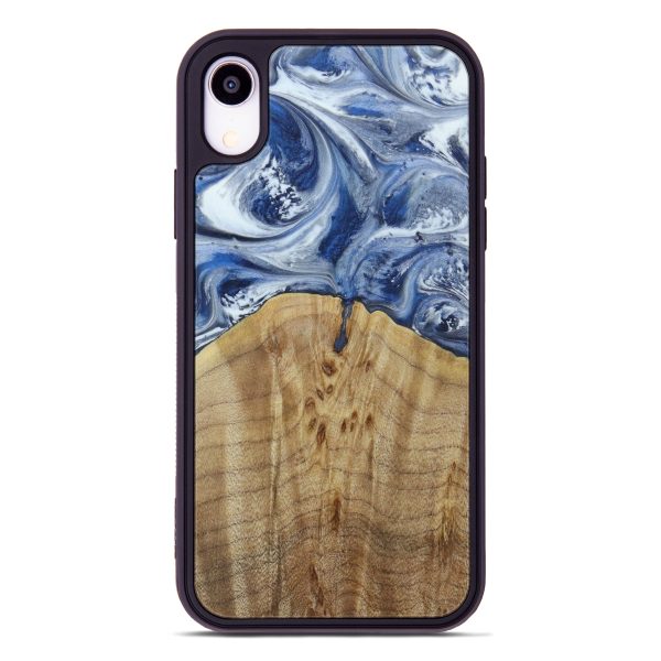 iPhone Xr Wood+Resin Phone Case - Karley (Dark Blue, 612981) Cheap