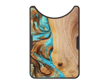 Alloy Wood+Resin Wallet - Emberlyn (Teal & Gold, 610700) Online