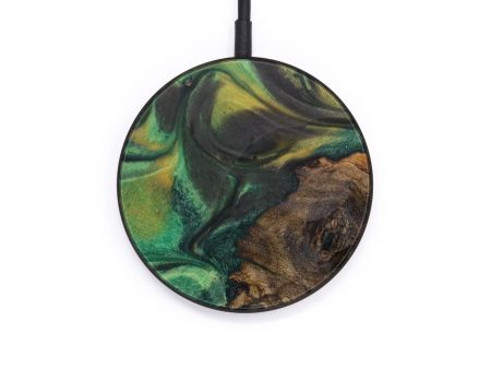 Circle Wood+Resin Wireless Charger - Rey (Dark Green, 610205) Online now