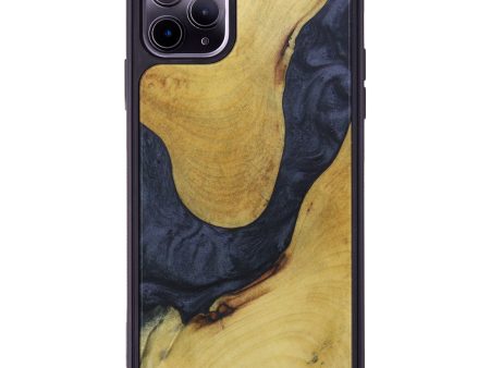 iPhone 11 Pro Max Wood+Resin Phone Case - Denisha (Pure Black, 612056) For Discount