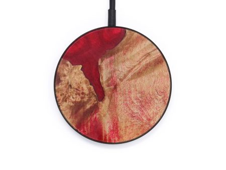 Circle Wood+Resin Wireless Charger - Cheri (Dark Red, 610198) on Sale