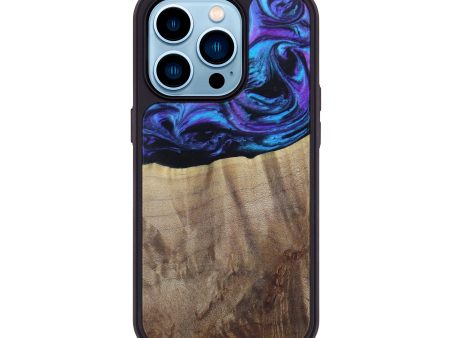 iPhone 14 Pro Wood+Resin Phone Case - Addisyn (Purple, 612353) Fashion