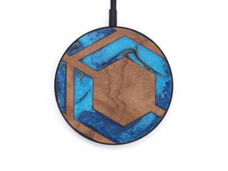 Circle Wood+Resin Wireless Charger - Marcia (Pattern, 611204) For Sale