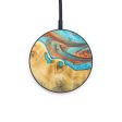 Circle Wood+Resin Wireless Charger - Albert (Teal & Gold, 610135) Fashion