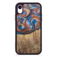 iPhone Xr Wood+Resin Phone Case - Elisha (Teal & Gold, 615538) Fashion