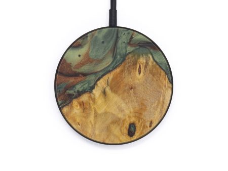 Circle Wood+Resin Wireless Charger - Agnes (Dark Green, 612543) Fashion