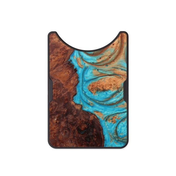 Alloy Wood+Resin Wallet - Kensley (Teal & Gold, 610251) Online Sale