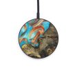 Circle Wood+Resin Wireless Charger - Darlene (Teal & Gold, 610183) Hot on Sale