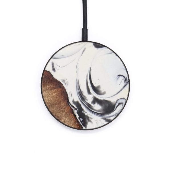 Circle Wood+Resin Wireless Charger - Alfred (Black & White, 613063) Online Sale