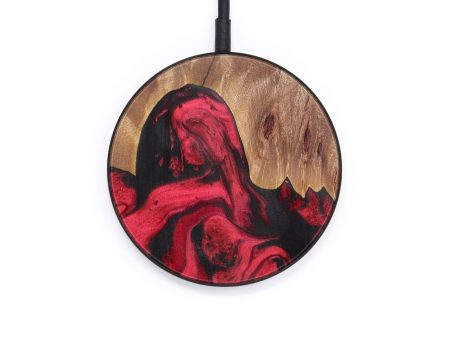 Circle Wood+Resin Wireless Charger - Freeman (Dark Red, 611764) For Sale