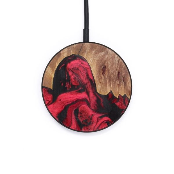 Circle Wood+Resin Wireless Charger - Freeman (Dark Red, 611764) For Sale