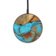 Circle Wood+Resin Wireless Charger - Kartier (Teal & Gold, 610207) For Sale