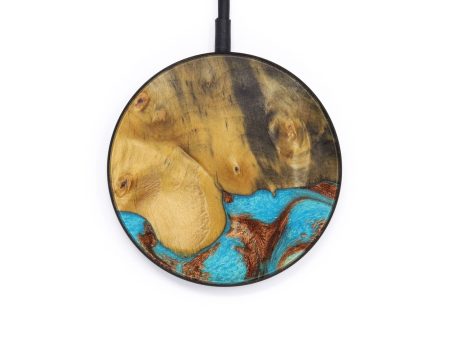 Circle Wood+Resin Wireless Charger - Skye (Teal & Gold, 610194) Online Sale