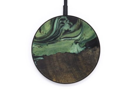 Circle Wood+Resin Wireless Charger - Damion (Dark Green, 612548) Sale