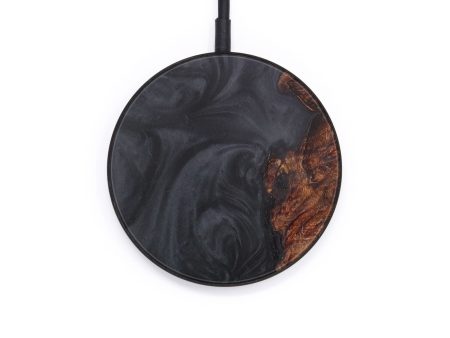 Circle Wood+Resin Wireless Charger - Yahaira (Pure Black, 611853) Online now