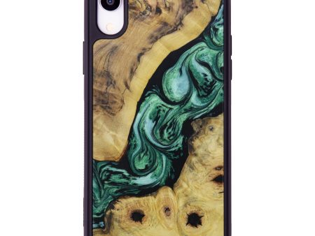 iPhone Xr Wood+Resin Phone Case - Florine (Dark Green, 614383) on Sale