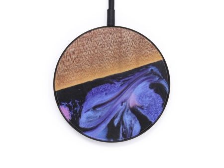 Circle Wood+Resin Wireless Charger - Callan (Purple, 611768) Hot on Sale