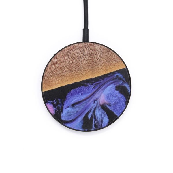 Circle Wood+Resin Wireless Charger - Callan (Purple, 611768) Hot on Sale