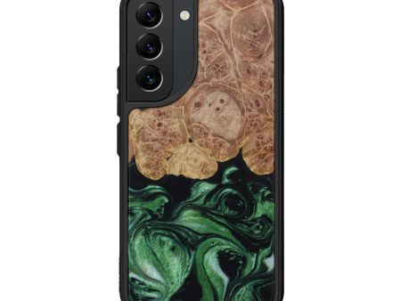 Galaxy S22 Wood+Resin Phone Case - Cicely (Dark Green, 614154) For Cheap