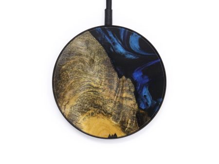 Circle Wood+Resin Wireless Charger - Juniper (Dark Blue, 610464) Hot on Sale