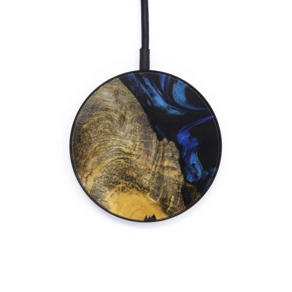 Circle Wood+Resin Wireless Charger - Juniper (Dark Blue, 610464) Hot on Sale