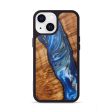 iPhone 13 Wood+Resin Phone Case - Averie (Dark Blue, 610585) For Sale