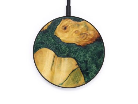 Circle Wood+Resin Wireless Charger - Kaya (Dark Green, 610462) Sale