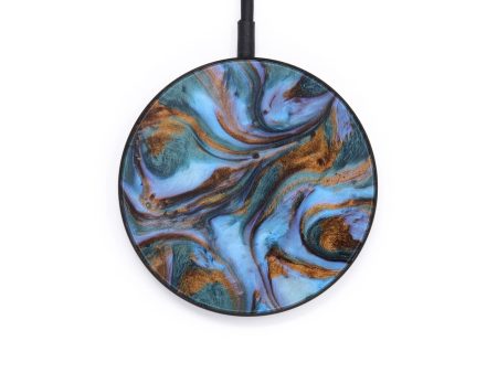 Circle ResinArt Wireless Charger - Deidra (Teal & Gold, 613323) Cheap