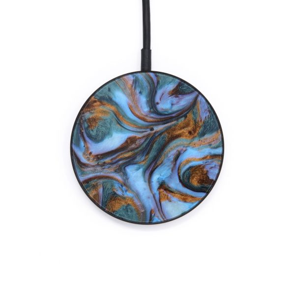 Circle ResinArt Wireless Charger - Deidra (Teal & Gold, 613323) Cheap