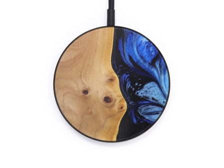 Circle Wood+Resin Wireless Charger - Aranza (Dark Blue, 611786) Online now