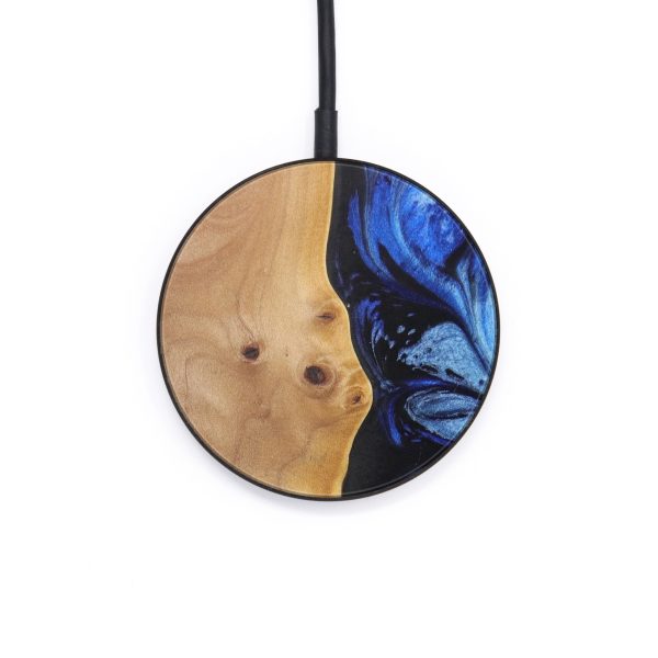 Circle Wood+Resin Wireless Charger - Aranza (Dark Blue, 611786) Online now