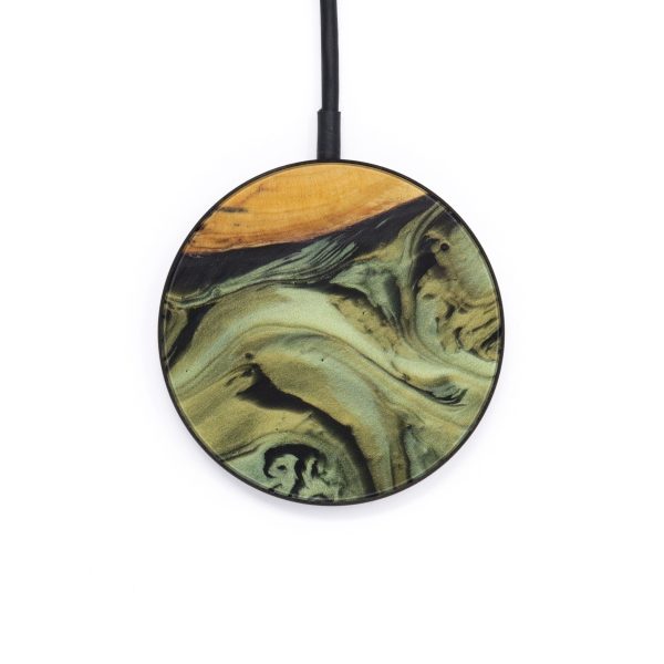 Circle Wood+Resin Wireless Charger - Cathryn (Dark Green, 610201) For Discount